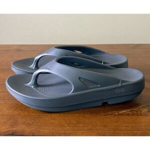 Oofos OOahh Sandals Flip Flops Women 8 Men 6 Blue Sportswear Slip-On Comfort